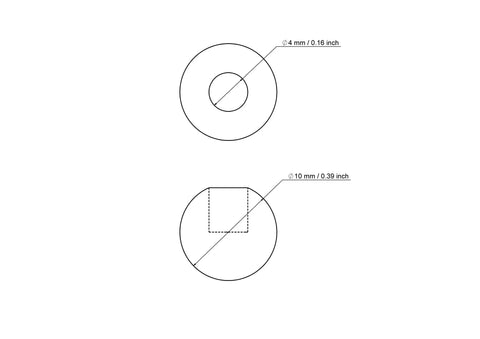 10 mm beržinė medinė kaiščio kepurėlė su 4 mm skylute
