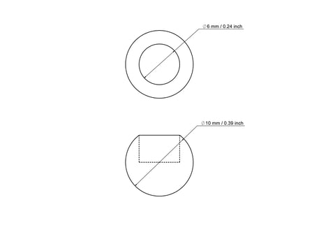 10 mm beržinė medinė kaiščio kepurėlė su 6 mm skylute