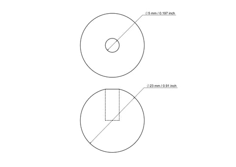 23 mm kasepuidust tüüblikate 5 mm avaga