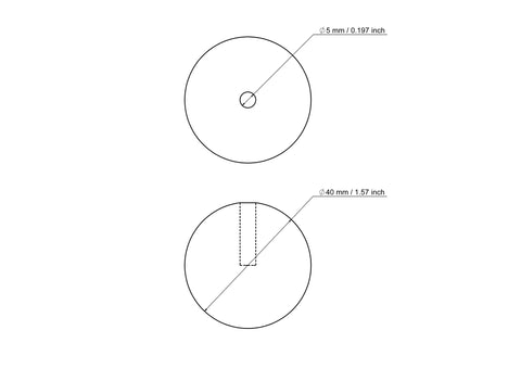 40 mm beržinio medžio kaištelio gaubtelis su 5 mm skylute
