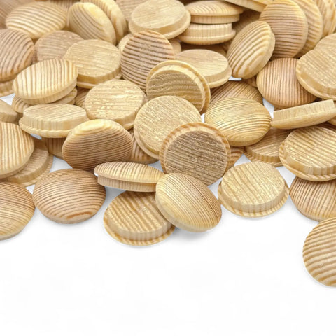 pile of 16 mm pine mushroom button plugs