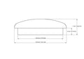 technical drawing of 20 mm mushroom button plug with dimensions