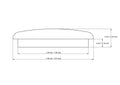 technical drawing of 35 mm mushroom button plug with dimensions