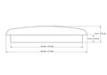 technical drawing of 40 mm mushroom button plug with dimensions