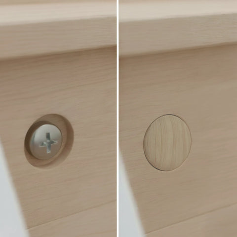 treitud puidust seenekujulised nuppkorgid installed as Dekoratiivne Kruvi cover mööblis