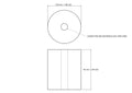 tehniskais rasējums: 50 × 60 mm koka cilindri