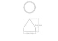 technical drawing of 30 mm small wooden dome cap