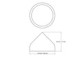 technical drawing of 60 mm wooden dome cap