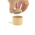 50 x 42 mm round turned wooden trinket box with lid