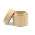 opened 60 x 60 mm round wooden trinket box