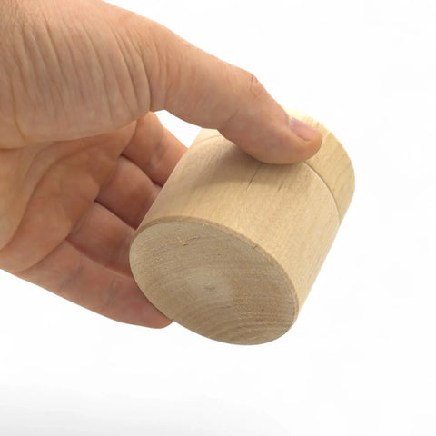 closed 60 x 60 mm turned wooden trinket box