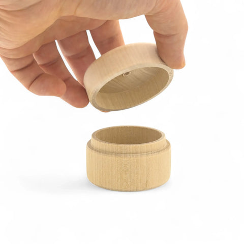 avatud 60 x 43 mm ümar puidust ehtekarp