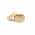 50 x 37 mm ümar treitud puidust ehtekarp koos lid