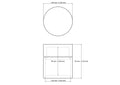 60 x 70 mm medinės apvalios tablečių dėžutės techninis brėžinys