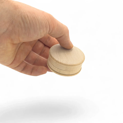 51 x 21 mm apvali medinė dėžutė smulkmenoms, uždaryta