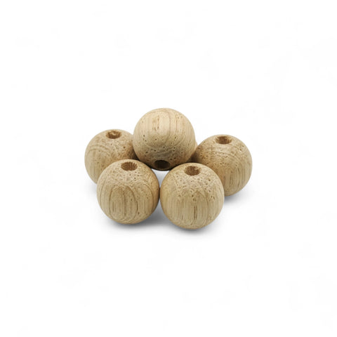 10 mm valgest tammest puidust pärlid