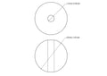 Technical drawing of 50 mm birch wood bead with 10 mm hole