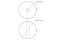 Technical drawing of 50 mm birch wood bead with 8 mm hole