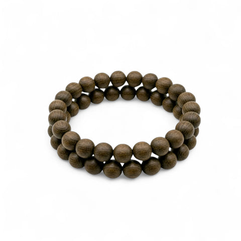 Bracelet made from black oak dark round beads