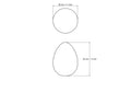 Technical drawing of 28 mm turned wood quail egg