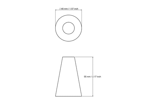 40 x 55 mm Birkenholz-Kegel