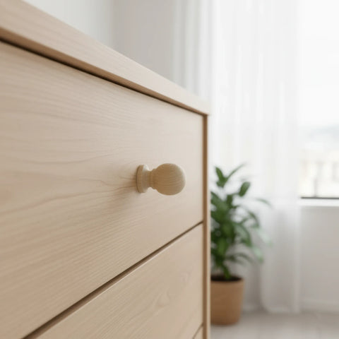 33 mm ümar tammepuidust mööblinupp kapiuksel