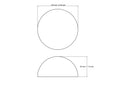 Technical drawing of 60 mm split wooden ball