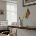 33 cm puidust table flag stand koos kerad base holding flag