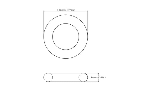 technische Zeichnung: 45 mm Holz Bastel toss Ringe