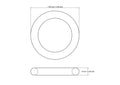 Technical drawing of 60 mm wooden craft toss ring