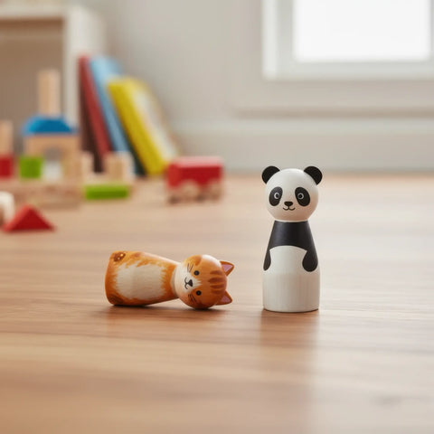 Bemalte 45 mm Kinder-Holzfiguren
